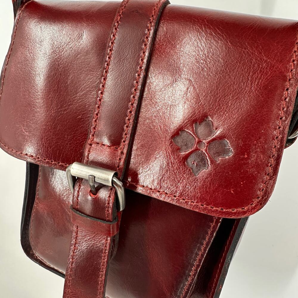 Patricia Nash Lari Oxblood Red Leather Crossbody Satchel Purse - Picture 2 of 13